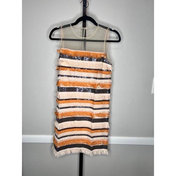 Krisa REVOLVE Sequin Fringed Havana Sleeveless Tank Mini Dress Size XS NWT - Picture 2 of 9